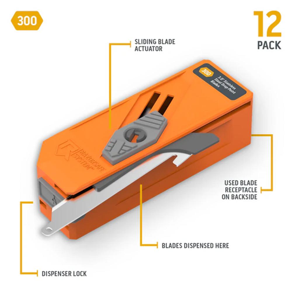 Outdoor Edge 3.0" Drop-Point Blade Dispenser Stainless 12 Blades Picture of Outdoor Edge Outdoor Edge 3.0'' Drop-Point Dispenser Stainless 12 Blades
