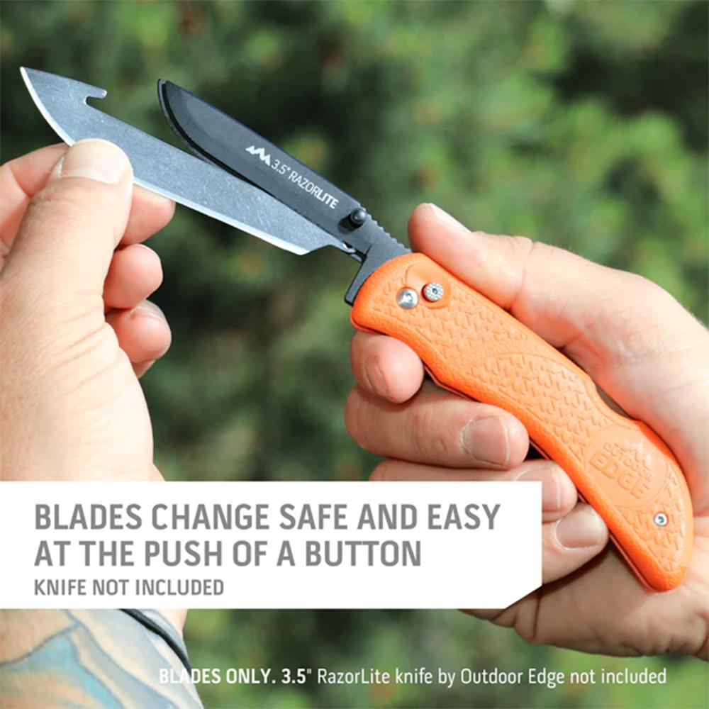 Outdoor Edge 3-1/2" Drop-Point Blade Pack 24/ct Picture of Outdoor Edge Outdoor Edge 3.5? Drop-Point Blade Pack Stainless 24 Blades