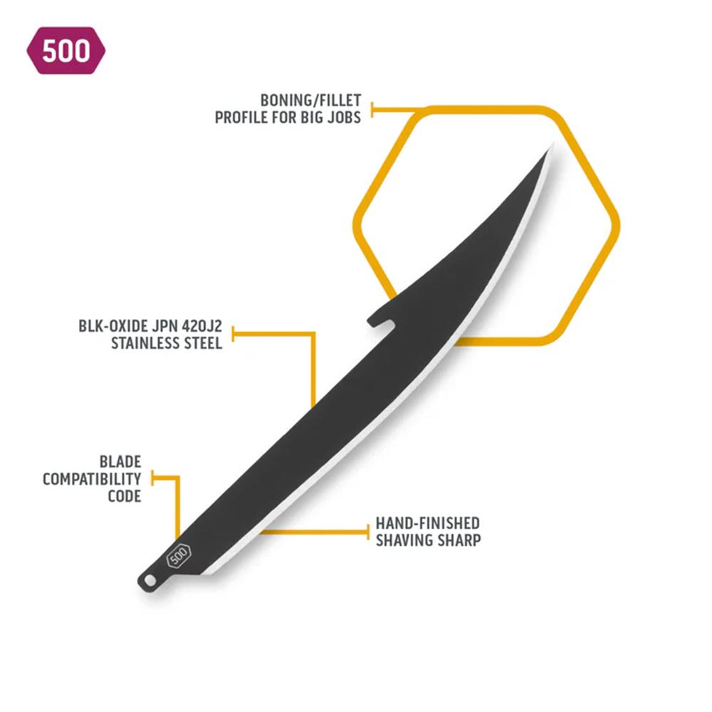 Outdoor Edge 5.0" Boning/Fillet Blade Pack Black 6/ct Picture of Outdoor Edge Outdoor Edge 5.0? Boning/Fillet Blade Pack Black 6 Blades