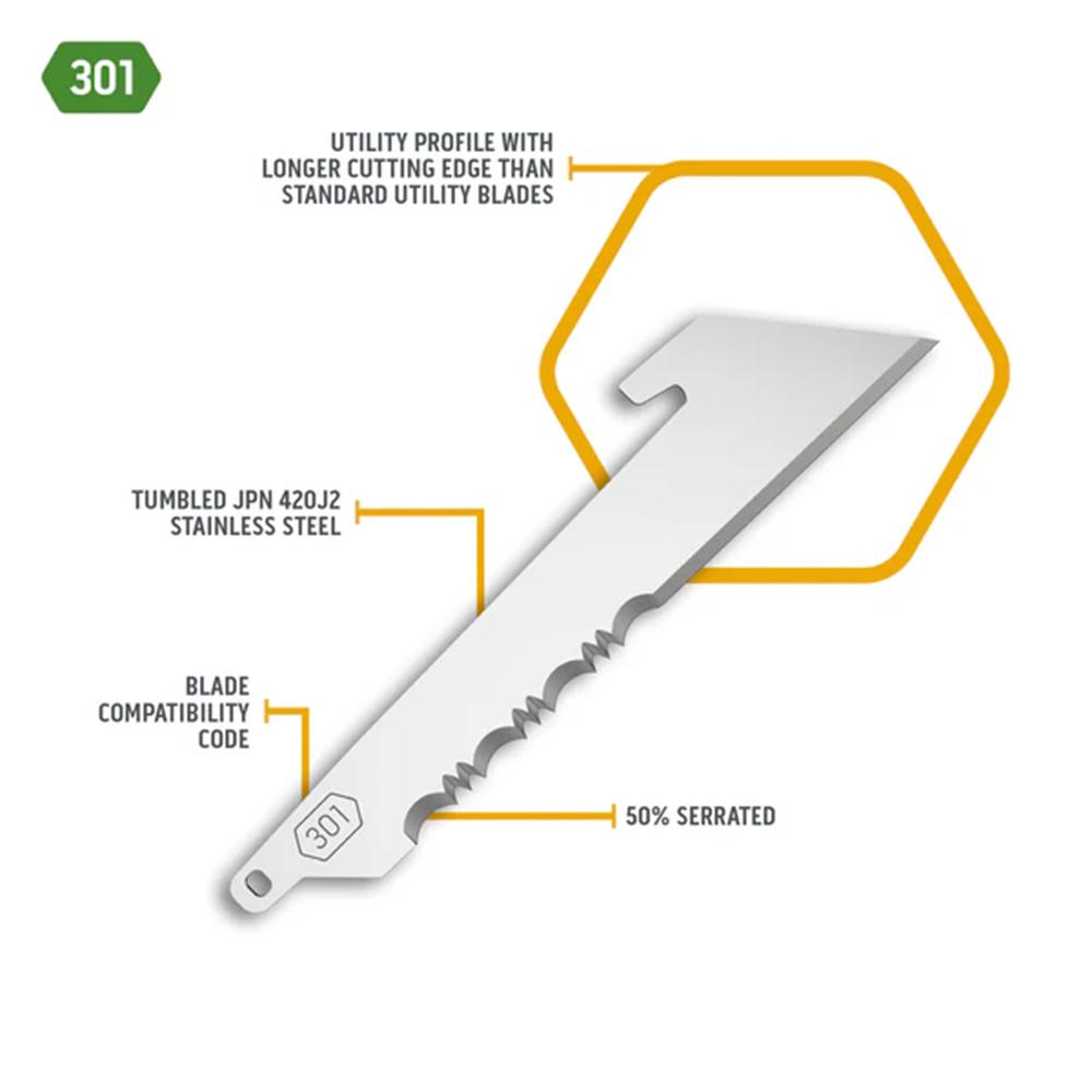 Outdoor Edge 3.0" Utility Blade Pack Half Serration 6/ct Picture of Outdoor Edge Outdoor Edge 3.0'' Utility Blade Pack 50% Serr. Stainless 6 Blades