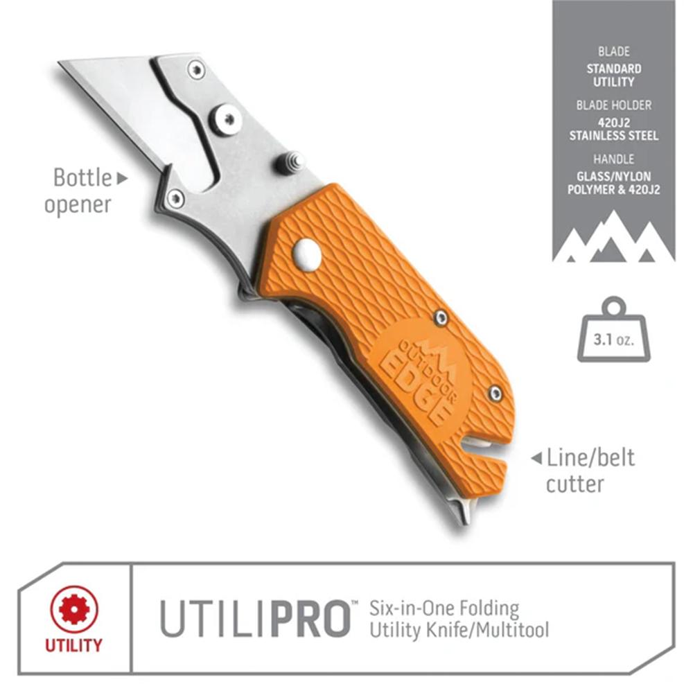 Outdoor Edge UtiliPro Folding Utility Knife & Multi Tool Black Picture of Outdoor Edge Outdoor Edge Utilipro Utility Knife Black