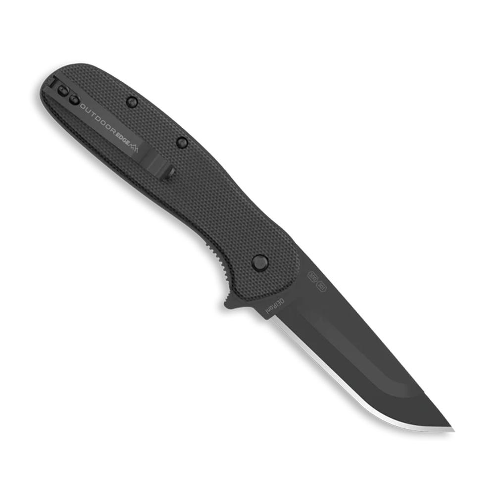 Outdoor Edge Razor VX2 Replaceable Blade Folding Knife 3" Drop Point Blade Black Picture of Outdoor Edge Outdoor Edge Razor VX2 Knife Blk G10 W/ Blk Drp Pnt Blk Hrdwr Sprng Assist