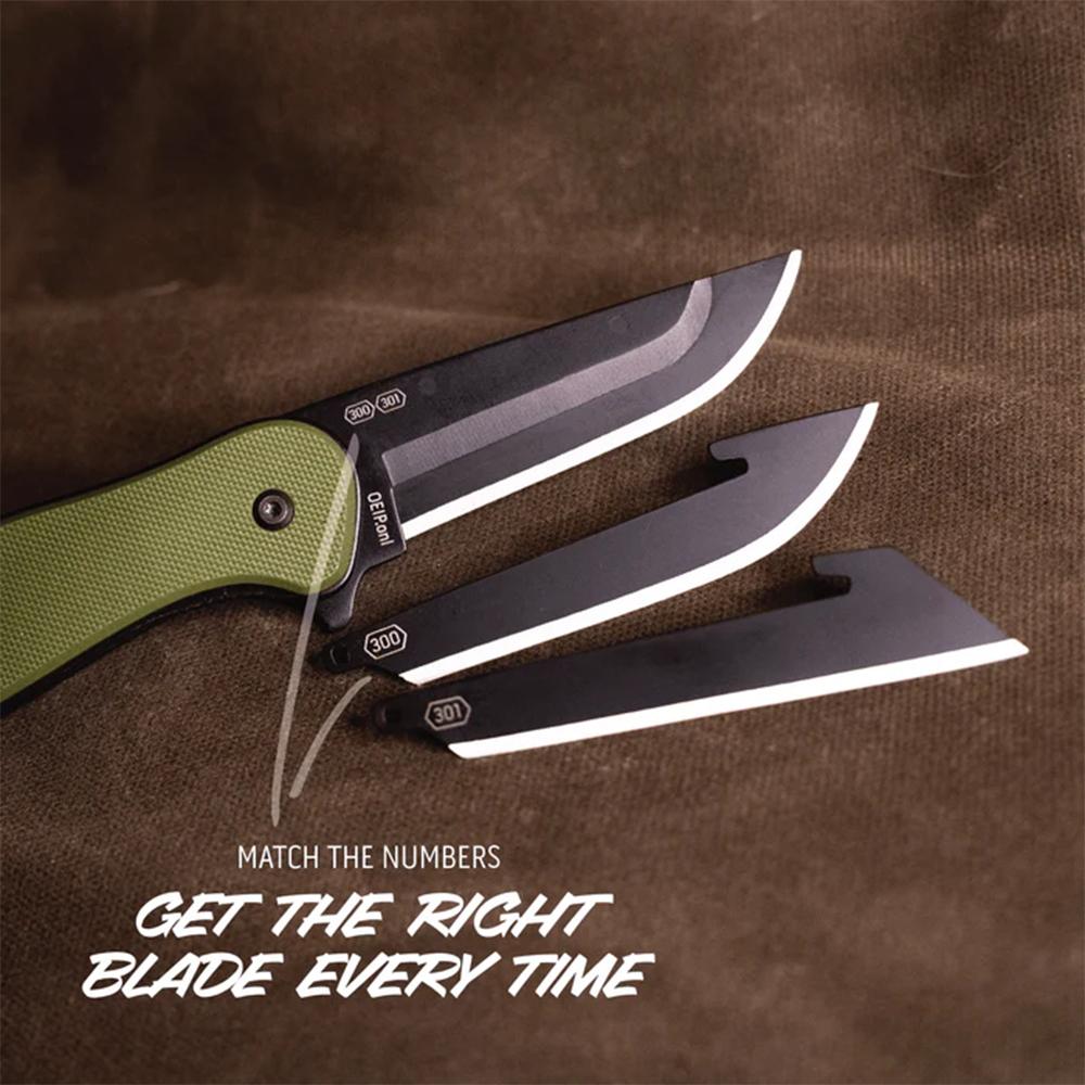 Outdoor Edge Razor VX2 Replaceable Blade Folding Knife 3" Drop Point Blade Green Picture of Outdoor Edge Outdoor Edge Razor VX2 Knife Grn G10 W/ Blk Drp Pnt Blk Hardware Sprng Asst