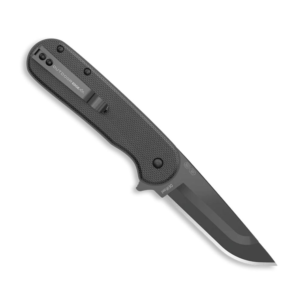 Outdoor Edge Razor VX3 Replaceable Blade Folding Knife 3" Drop Point Blade Black Picture of Outdoor Edge Outdoor Edge Razor VX3 Knife Blk G10 W/ Blk Drp Pnt Blk Hrdwr Stl Bal Brngs
