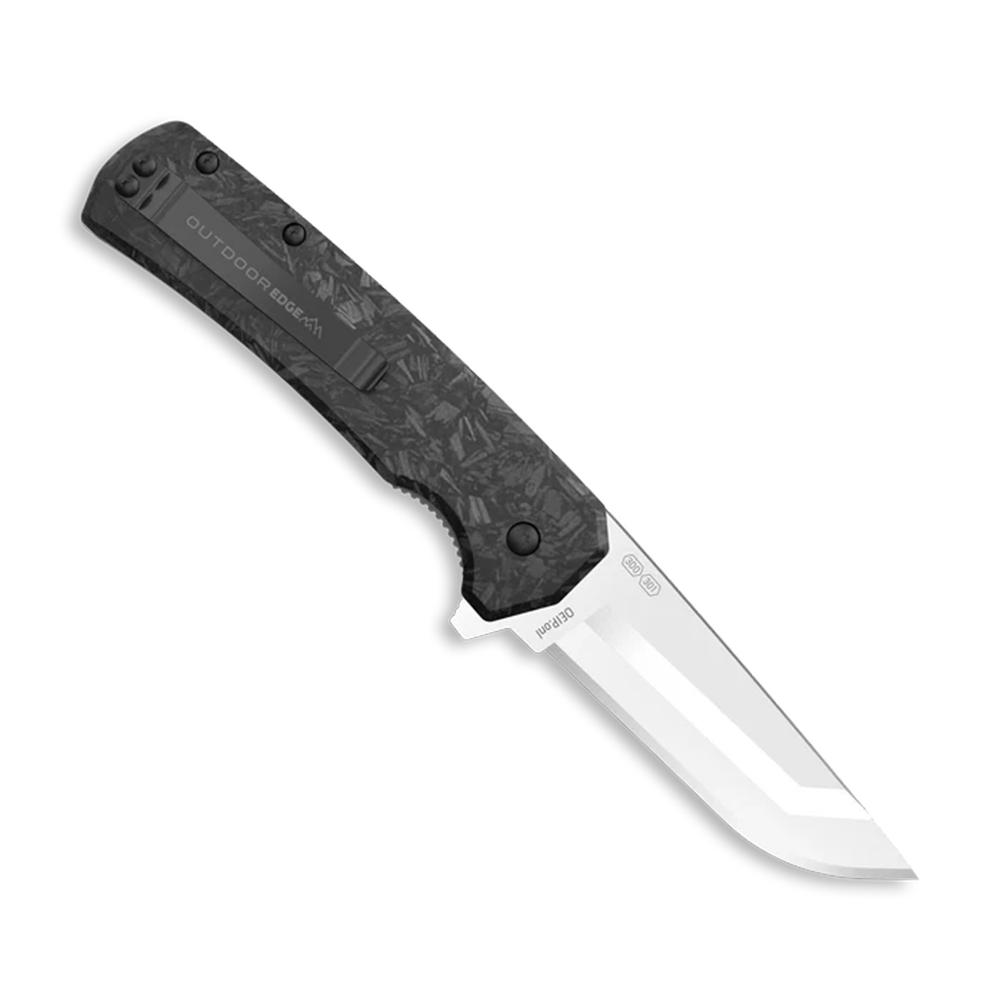 Outdoor Edge Razor VX5 Replaceable Blade Folding Knife 3" Drop Point Blade Black Picture of Outdoor Edge Outdoor Edge Razor VX5 Knf Frgd Crbn Over G10 Drp Pnt Ceramic Bal Bearings