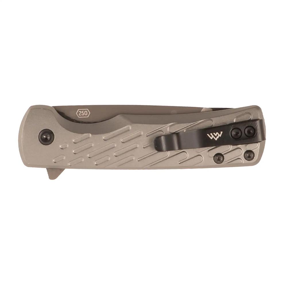 Outdoor Edge Razor VX7 Folding Knife 2-1/2" Drop Point Blade Grey Picture of Outdoor Edge Outdoor Edge Razor VX7 2.5'' Knife Steel Bearings Gray Anodized Alum