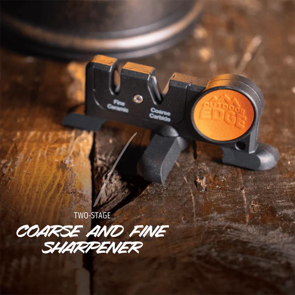 Outdoor Edge WildBone Two-Knife Combo with Sharpener 5" Boning Blade & 4" Skinner Blade Orange Picture of Outdoor Edge Outdoor Edge Wild-Bone Knf Set Gut Hook Skner & Bning Cmbo Sheath/Sharpner
