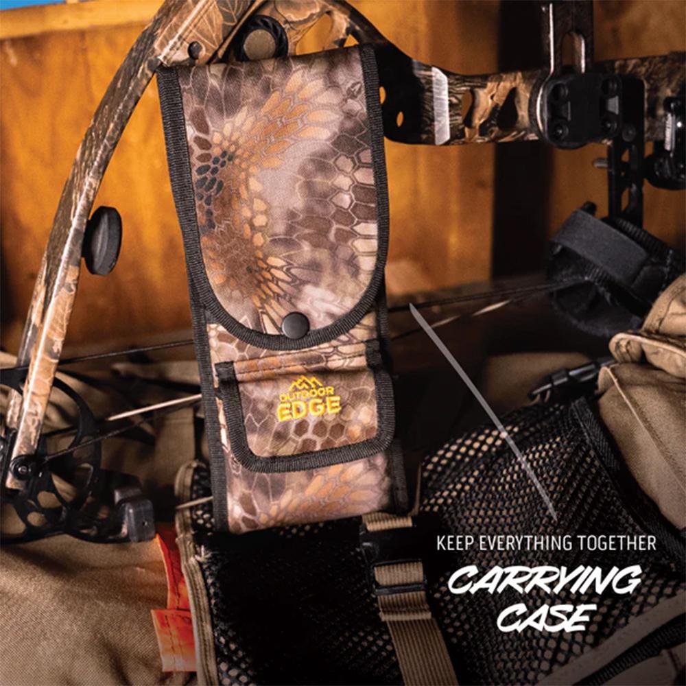 Outdoor Edge WildBone Two-Knife Combo with Sharpener 5" Boning Blade & 4" Skinner Blade Orange Picture of Outdoor Edge Outdoor Edge Wild-Bone Knf Set Gut Hook Skner & Bning Cmbo Sheath/Sharpner