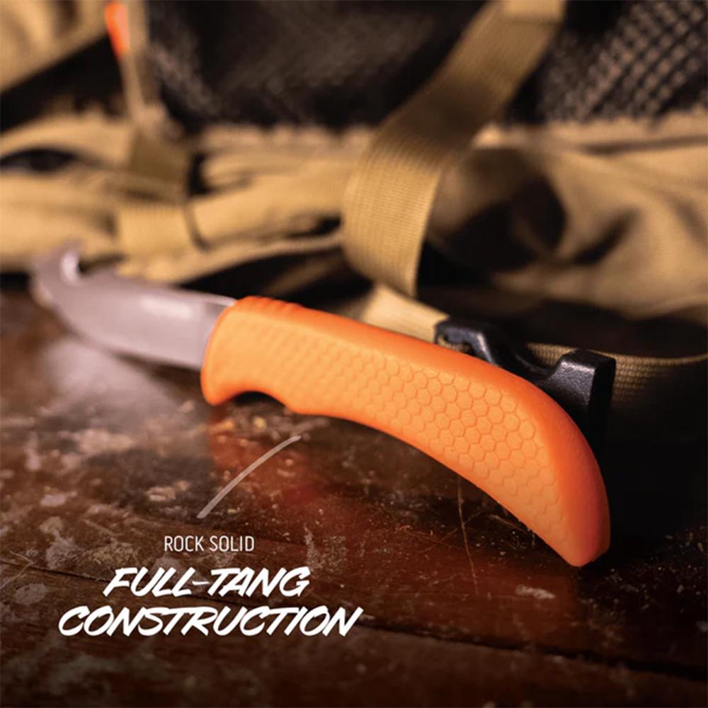 Outdoor Edge Wildpair Knife Combo 4" Gut-Hook Skinner Blade & 2-1/2" Caping Blade Orange Picture of Outdoor Edge Outdoor Edge Wildpair Knife Set Gut Hook Skinner & Caping Combo W/ Sheath