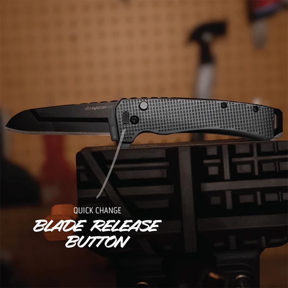 Outdoor Edge Razor XD3 Replaceable Blade Folding Knife 3" Blades Charcoal Picture of Outdoor Edge Outdoor Edge Razor VD3 3.0'' Folding Knife Charcoal Anodized Alum.
