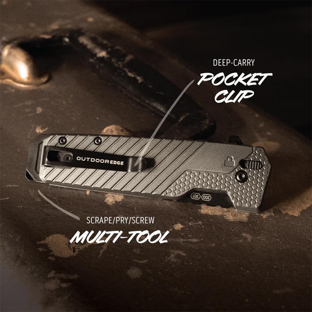 Outdoor Edge Razor XD4 Replaceable Blade Folding Knife 3" Blades Picture of Outdoor Edge Outdoor Edge Razor VD4 3.0'' Fldng Knf Grn Andzd Alum W/ Blk Utility Bld