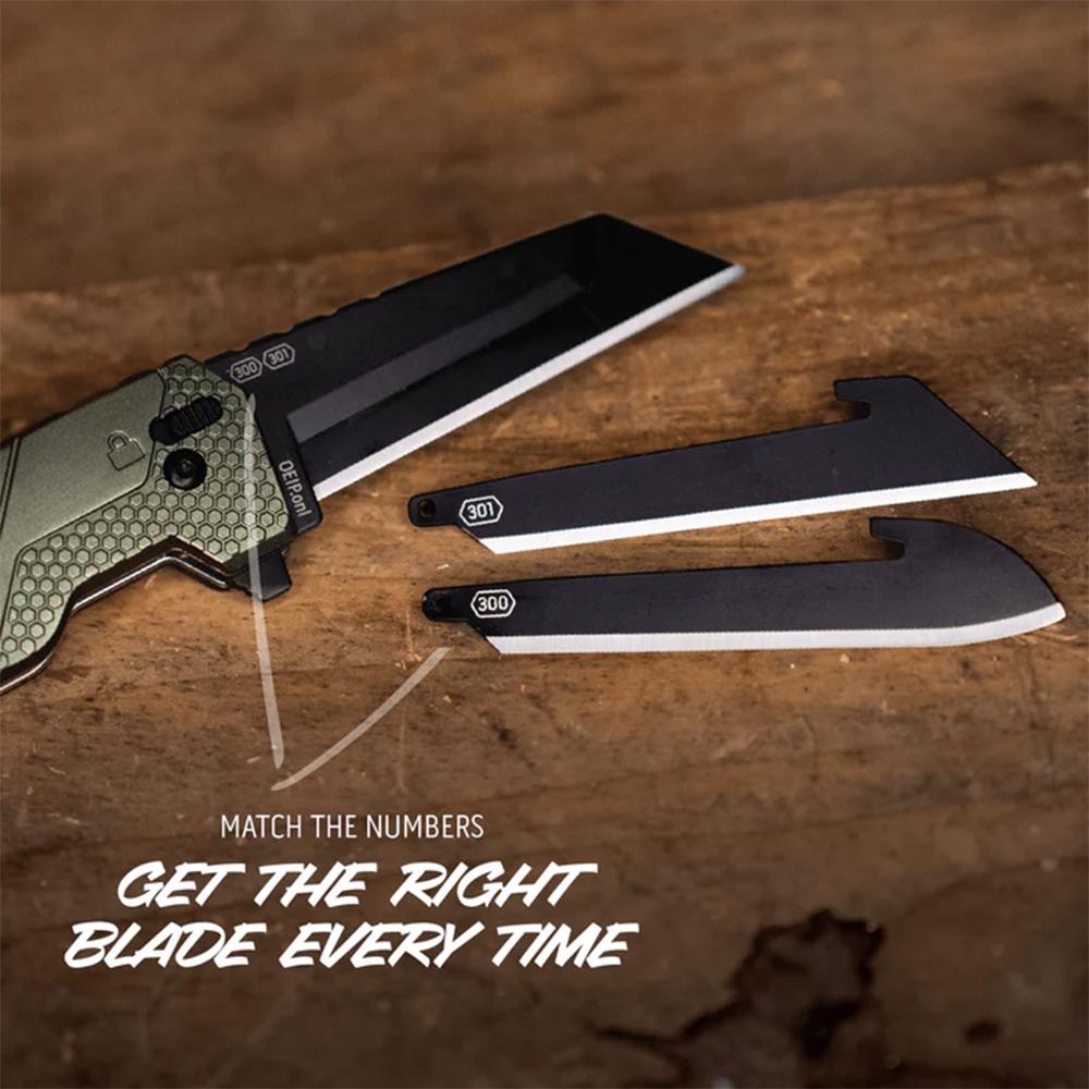 Outdoor Edge Razor XD4 Replaceable Blade Folding Knife 3" Blades Picture of Outdoor Edge Outdoor Edge Razor VD4 3.0'' Fldng Knf Grn Andzd Alum W/ Blk Utility Bld