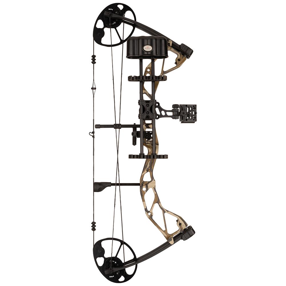Diamond Archery Radian Compound Bow 305 fps 10-55 lbs RH Mossy Oak Bottomland with Package Picture of Pure Archery Group Dimond Radian Coumpound Bow RH 10-55# Bottomland w/ pkg