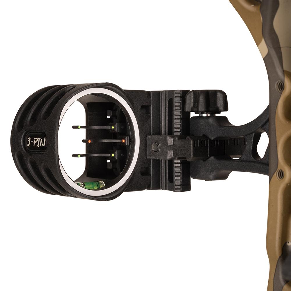 Diamond Archery Radian Compound Bow 305 fps 10-55 lbs RH Mossy Oak Bottomland with Package Picture of Pure Archery Group Dimond Radian Coumpound Bow RH 10-55# Bottomland w/ pkg