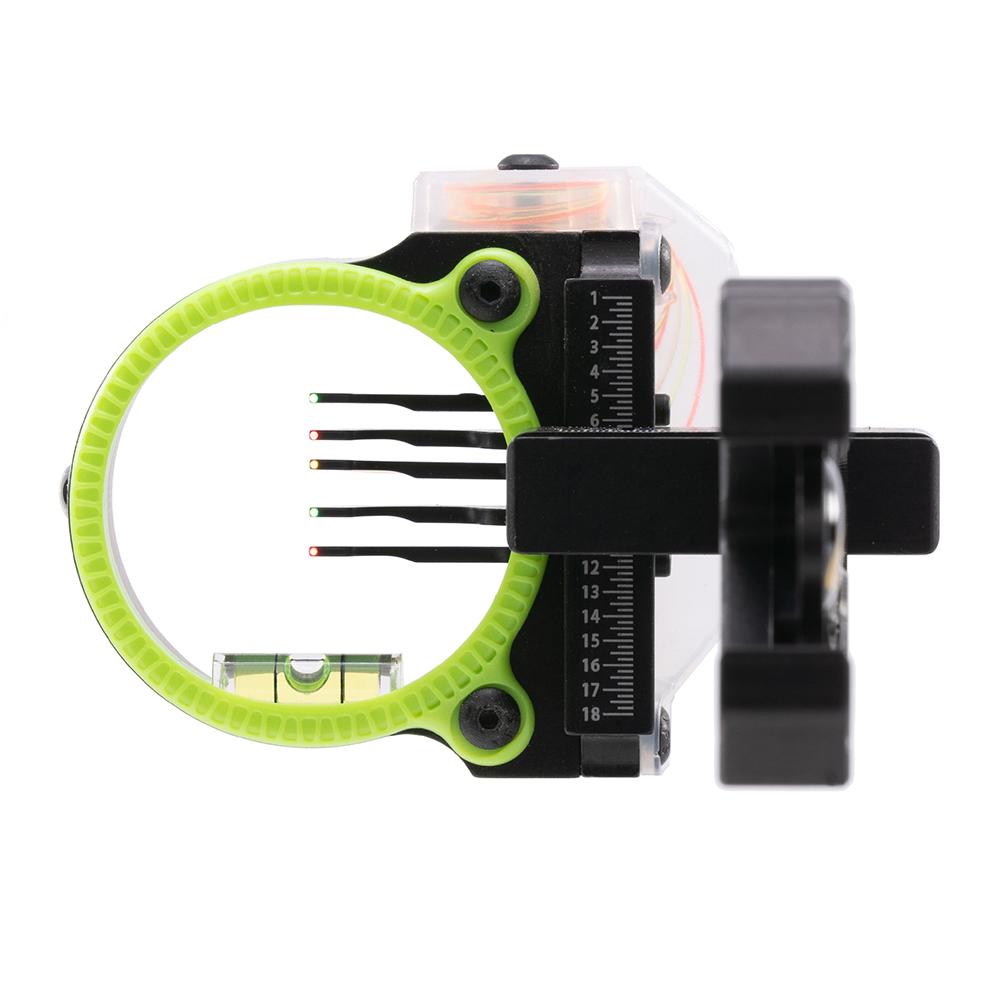 Black Gold Rush Archery Sight 5 .019 Pins 4" Dovetail Micro .019 RH Black Picture of Pure Archery Group Black Gold Sight Rush 5 pin Quick Link w/o 3rd Axis .019 Black RH
