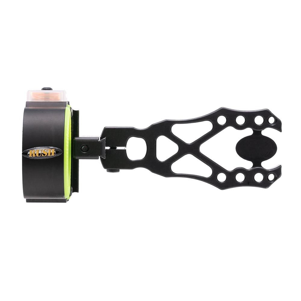 Black Gold Rush Archery Sight 5 .019 Pins 4" Dovetail Micro .019 RH Black Picture of Pure Archery Group Black Gold Sight Rush 5 pin Quick Link w/o 3rd Axis .019 Black RH