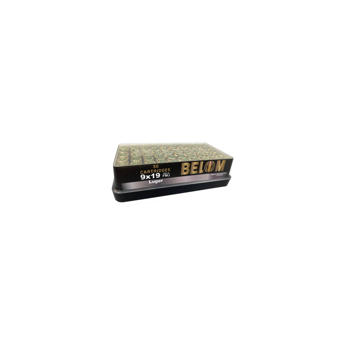 Belom Handgun Ammunition 9mm 124gr FMJ 1115 fps 50/ct