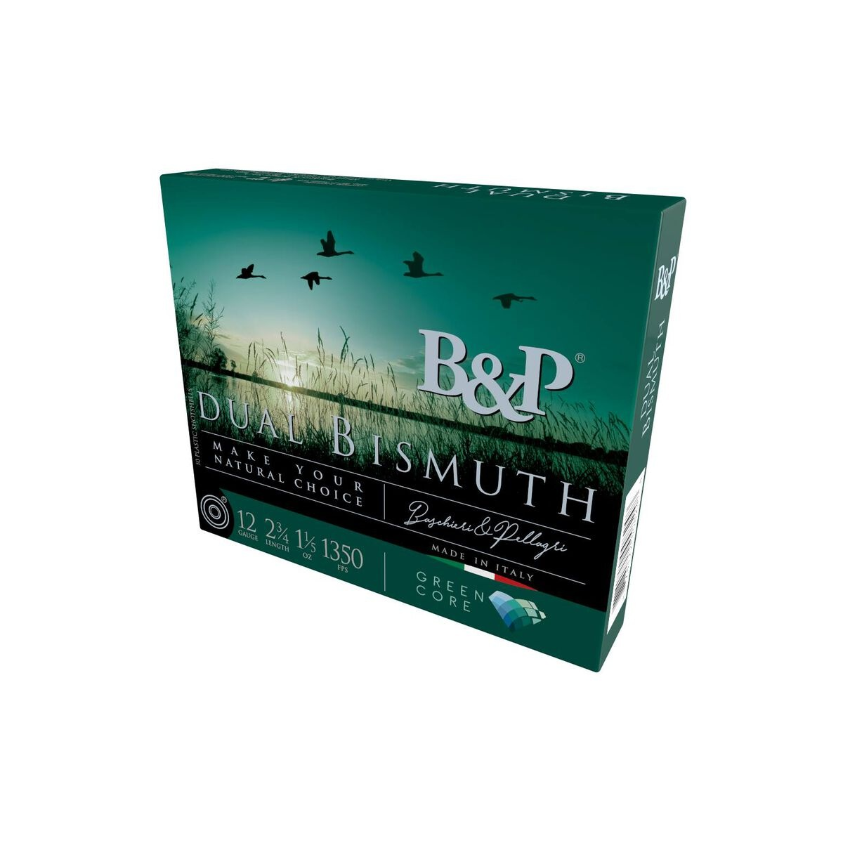 B&P Dual Bismuth Shotshells 12GA 2-3/4'' 1-1/5OZ  4+3 1350FPS 10/ct
