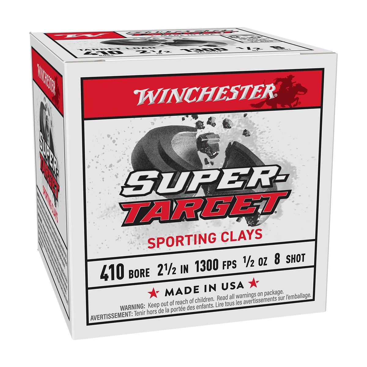 Winchester Super-Target Shotshells 410ga 2-1/2" 1/2oz 1300 fps #8 25/ct