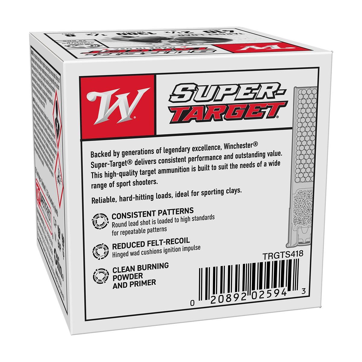 Winchester Super-Target Shotshells 410ga 2-1/2" 1/2oz 1300 fps #8 25/ct Picture of Winchester Ammunition 410 GA 2-1/2" #8 SUPER-TARGET 1/2 OZ 25/RD