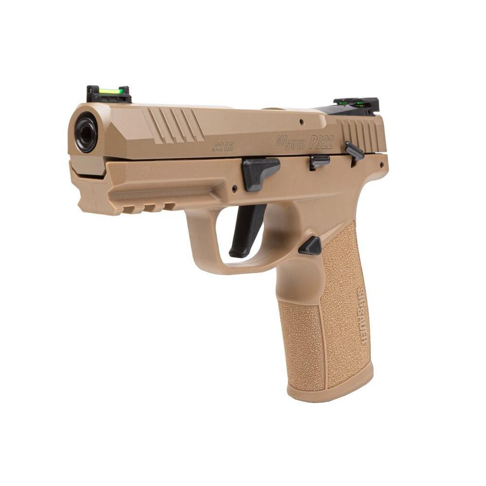 Sig Sauer P322 Coyote Handgun .22 LR 20rd Magazines(2) 4" Barrel Fiber Optic Sights Optic Ready Picture of Sig Sauer SIG P322 22LR 4IN COYOTE ADJ FIBER OPTIC SIGHTS (2)20RD OPTIC READY