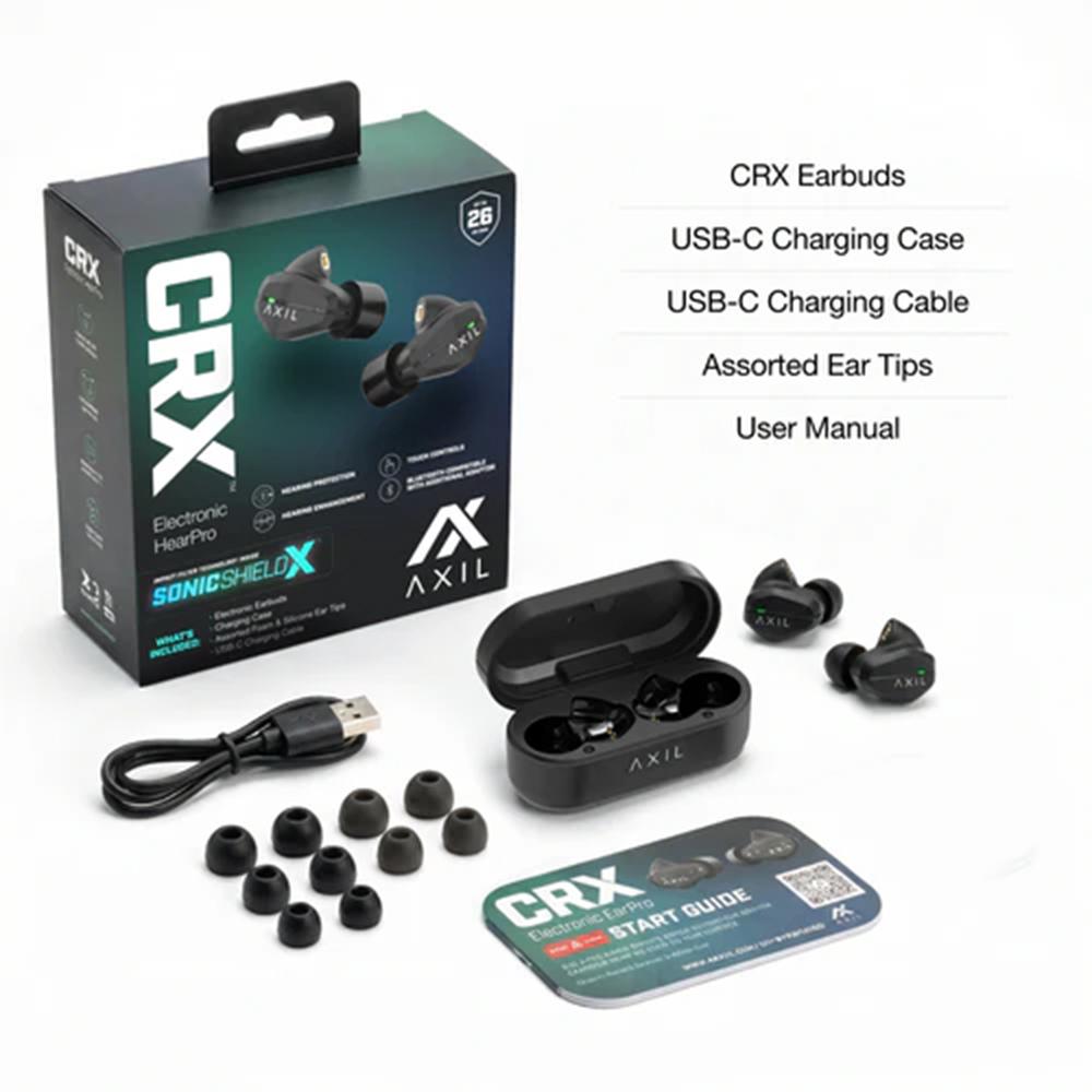Axil CRX Ear Buds 22dB Black Picture of AXIL Axil CRX Ear Buds - Black
