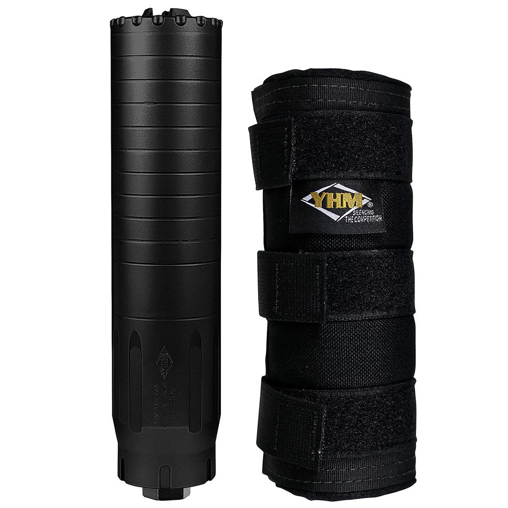 YHM Bad Larry Sound Suppressor Cover 6.3" Black Picture of Yankee Hill Machine YHM SOUND SUPPRESSOR COVER BAD LARRY