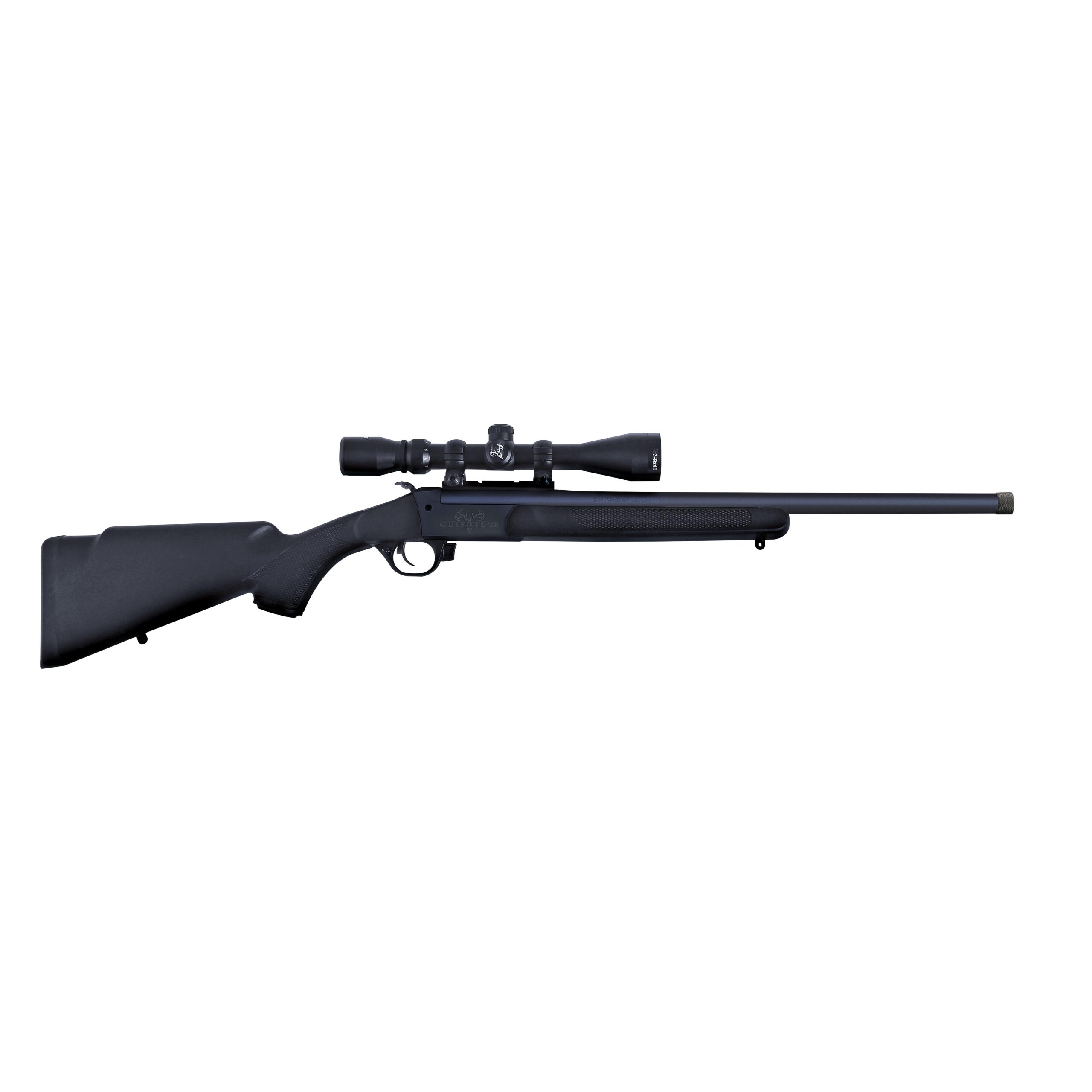 Traditions Outfitter G3 Rifle 450 Bushmaster Single Shot 22" Barrel Synthetic Black Stock Elite XT Trigger 9x40 Duplex Scope