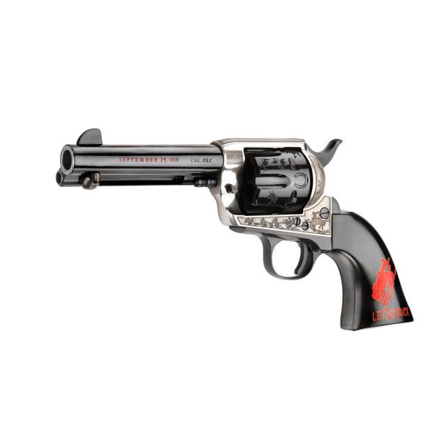 EMF Pendleton Revolver .357 Mag 6rd Capacity 4.75" Black Barrel Engraved Frame Picture of EMF Inc. DBA Pietta PENDLETON 357MAG 4.75in ENGRVD FRAME/BBL/CYL ULTRA BLK ENGRVD COLORED GRIP