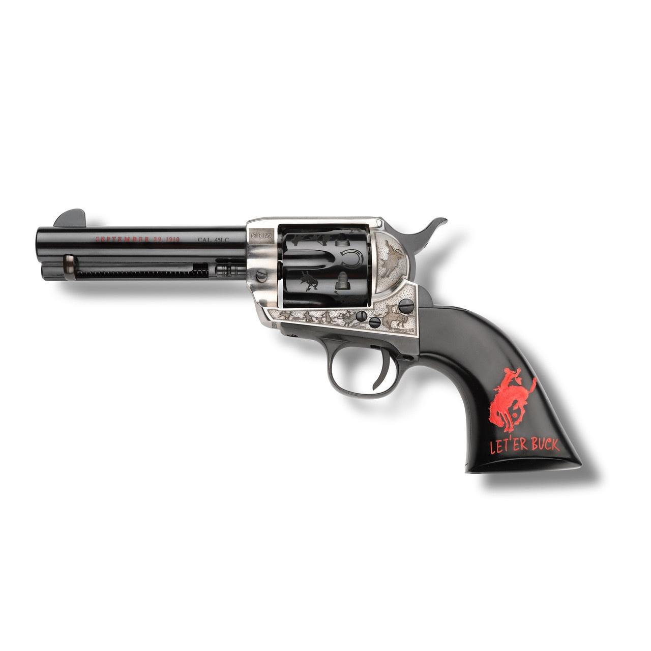 EMF Pendleton Revolver .357 Mag 6rd Capacity 4.75" Black Barrel Engraved Frame Picture of EMF Inc. DBA Pietta PENDLETON 357MAG 4.75in ENGRVD FRAME/BBL/CYL ULTRA BLK ENGRVD COLORED GRIP