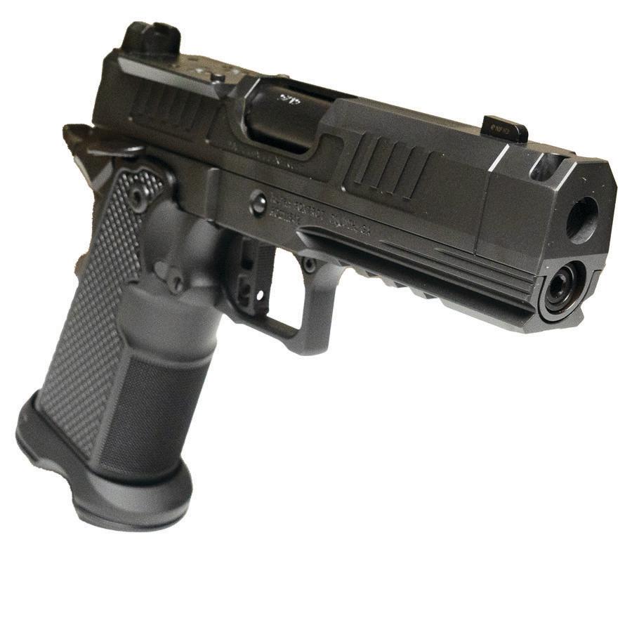 Alpha Foxtrot AF1911-Romulus MOS Adapter Handgun 9mm Luger 20rd Magazines(5) 3.5" Comp Threaded Barrel DLC Black Picture of Alpha Foxtrot AF1911-ROMULUS 9MM 3.5'' COMP THREAD MOS DLC BLK 20RD AL GRIP 5 Mag Promo