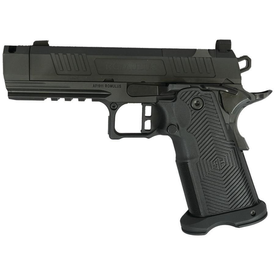 Alpha Foxtrot AF1911-Romulus Handgun 9mm Luger 17rd (1) & 20rd (1) Magazine 3.5" Compensated Threaded Barrel Black RMSC Cut Picture of Alpha Foxtrot Alpha Foxtrot AF1911-ROMULUS 9mm DLC 3.5" COMP RMSC Cut