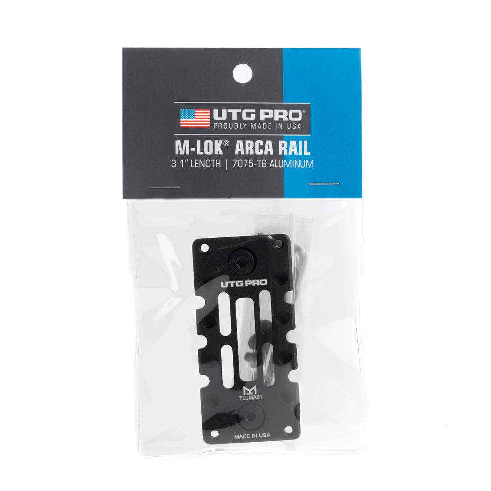Leapers UTG Pro M-LOK Arca Rail 7075-T6 3.1" Black Picture of Leapers Inc. UTG Pro M-LOK Arca Rail 7075-T6 3.1'' Length
