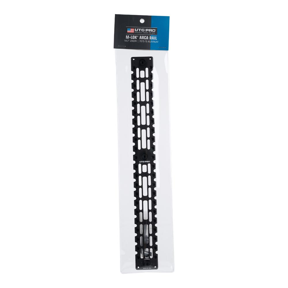 Leapers UTG Pro M-LOK Arca Rail 7075-T6 14.2" Black Picture of Leapers Inc. UTG Pro M-LOK Arca Rail 7075-T6 14.2'' Length