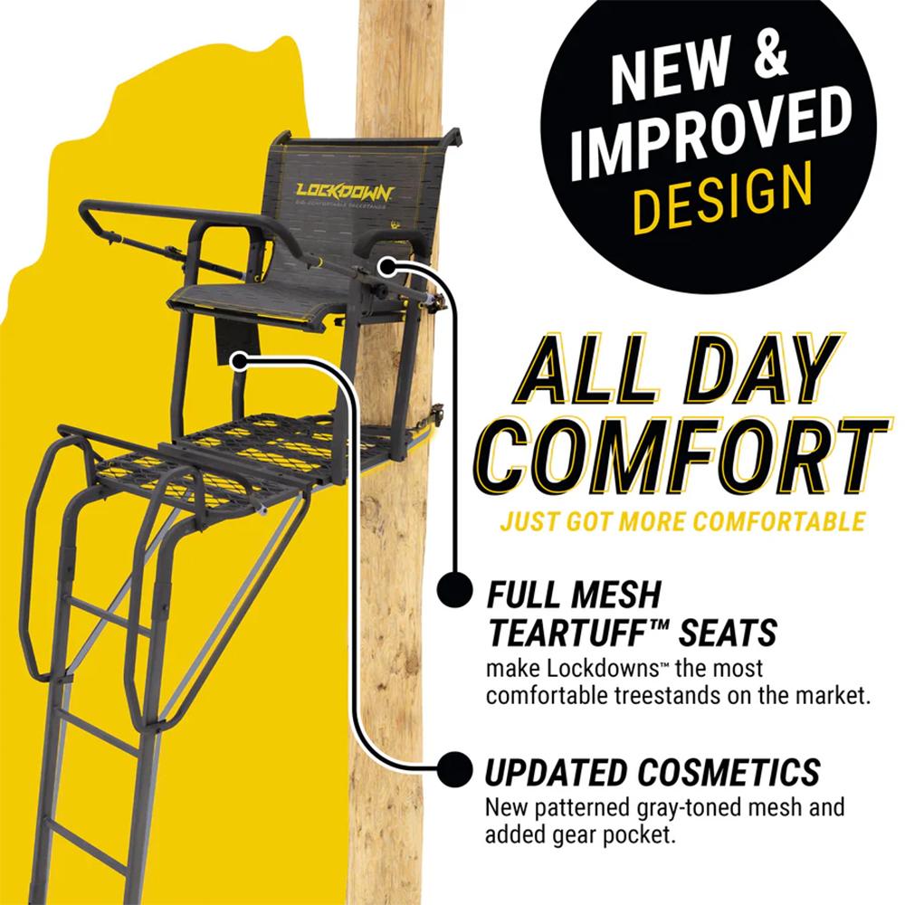 River's Edge Lockdown Wide 1-Man Ladder Tree Stand Picture of Ardisam (River's Edge/ Barronett Blinds) ARDISAM LOCKDOWN WIDE 1-MAN TREE STAND