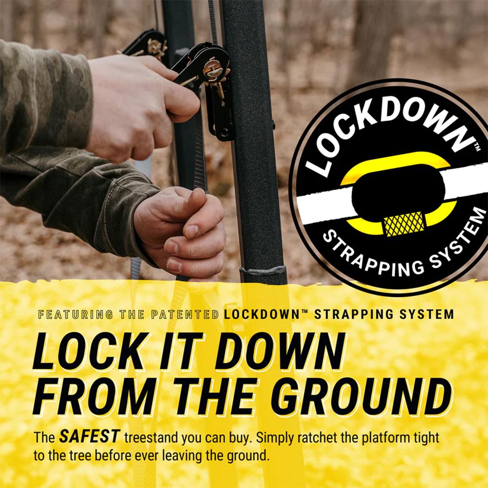 River's Edge Lockdown Wide 1-Man Ladder Tree Stand Picture of Ardisam (River's Edge/ Barronett Blinds) ARDISAM LOCKDOWN WIDE 1-MAN TREE STAND