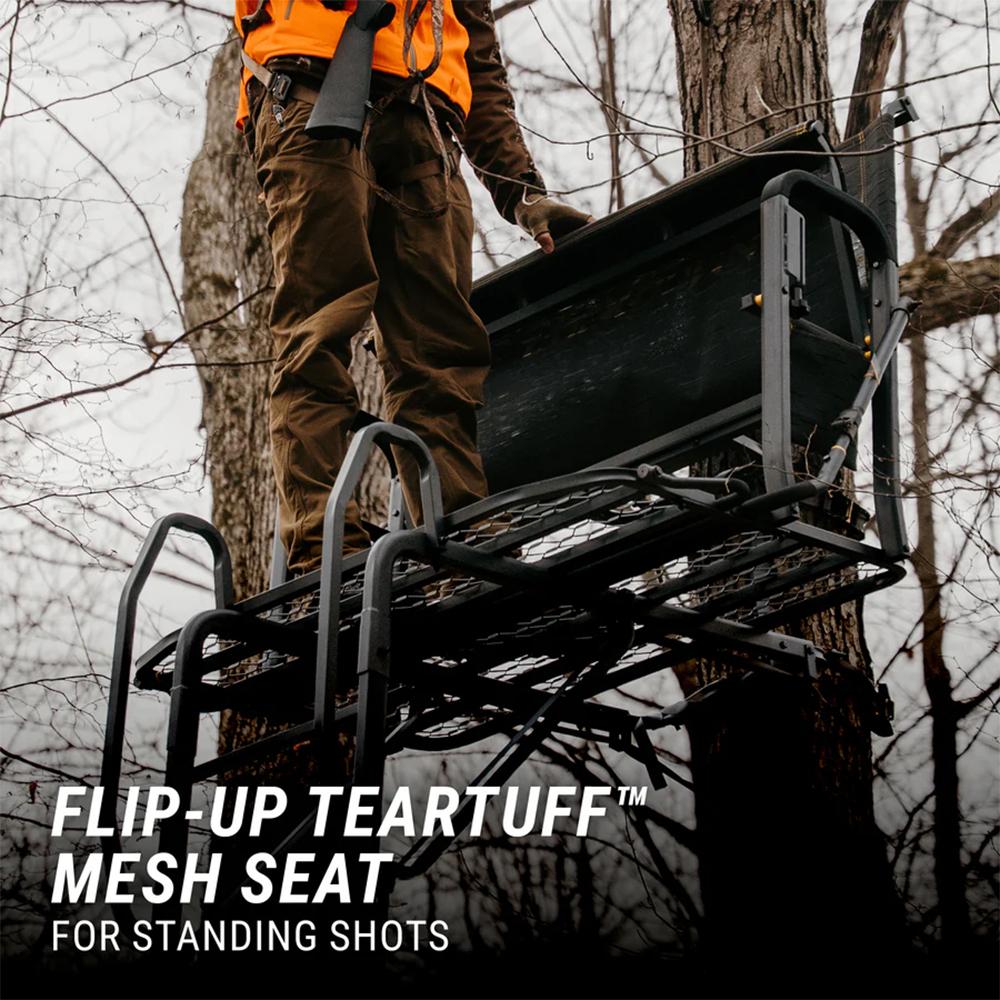 River's Edge Lockdown 2-Man Ladder Tree Stand Picture of Ardisam (River's Edge/ Barronett Blinds) ARDISAM LOCKDOWN 2-MAN TREE STAND