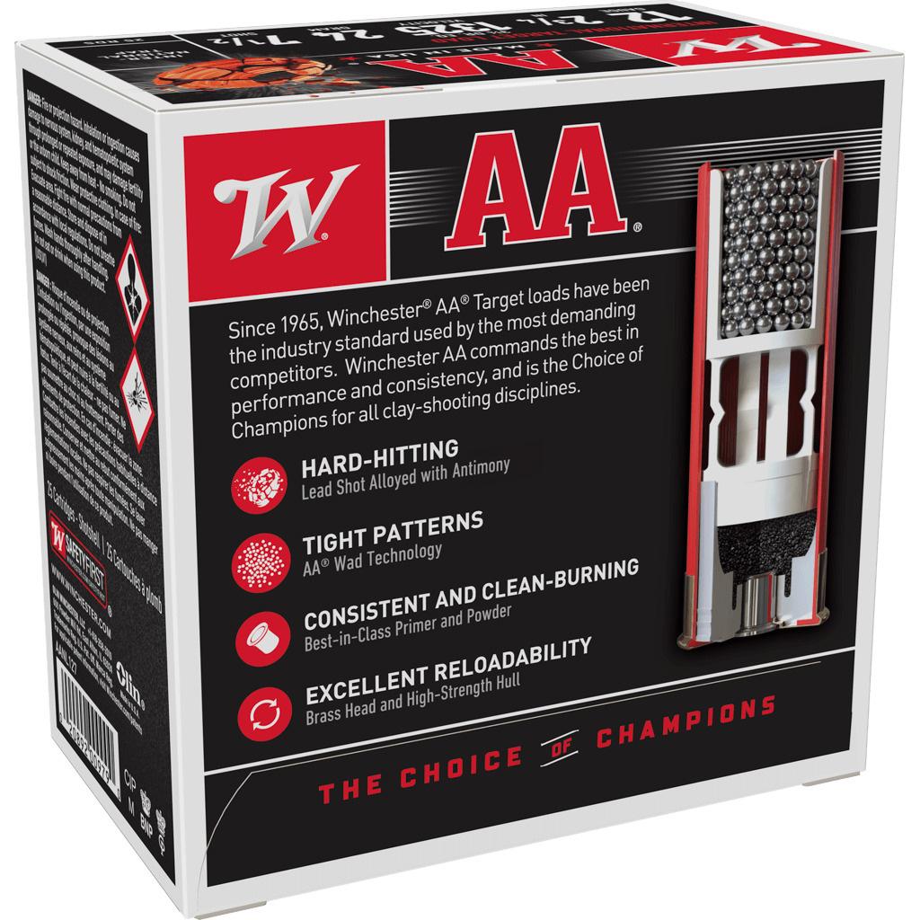 Winchester AA International Target Shotshells 12ga 2-3/4" 7/8oz 1325 fps #7.5 25/ct Picture of Winchester Ammunition 12 GA 2-3/4" #7.5 AA INTERNATIONAL TARGET 24 GRAM 25/RDS