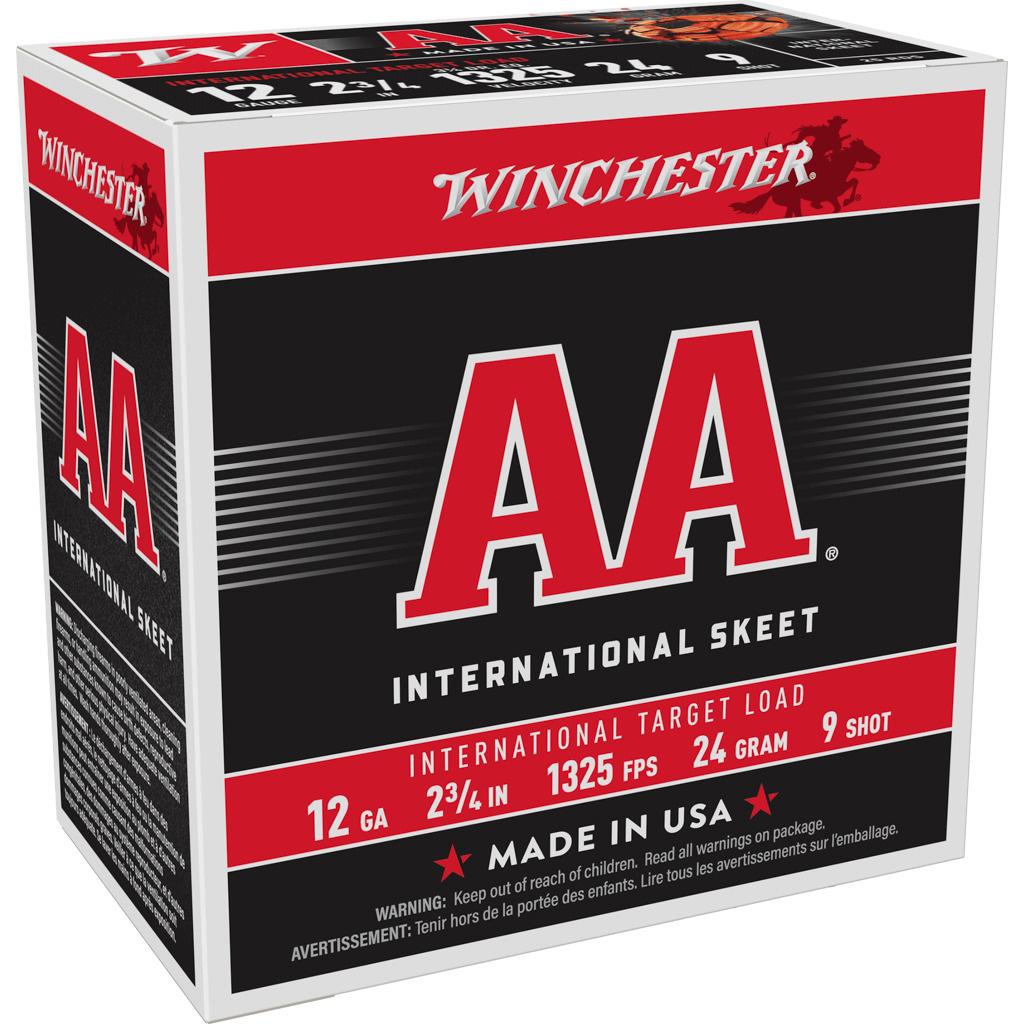 Winchester AA International Target Shotshells 12ga 2-3/4" 7/8oz 1325 fps #9 25/ct Picture of Winchester Ammunition 12 GA 2-3/4" #9 AA INTERNATIONAL TARGET 24 GRAM 25/RDS