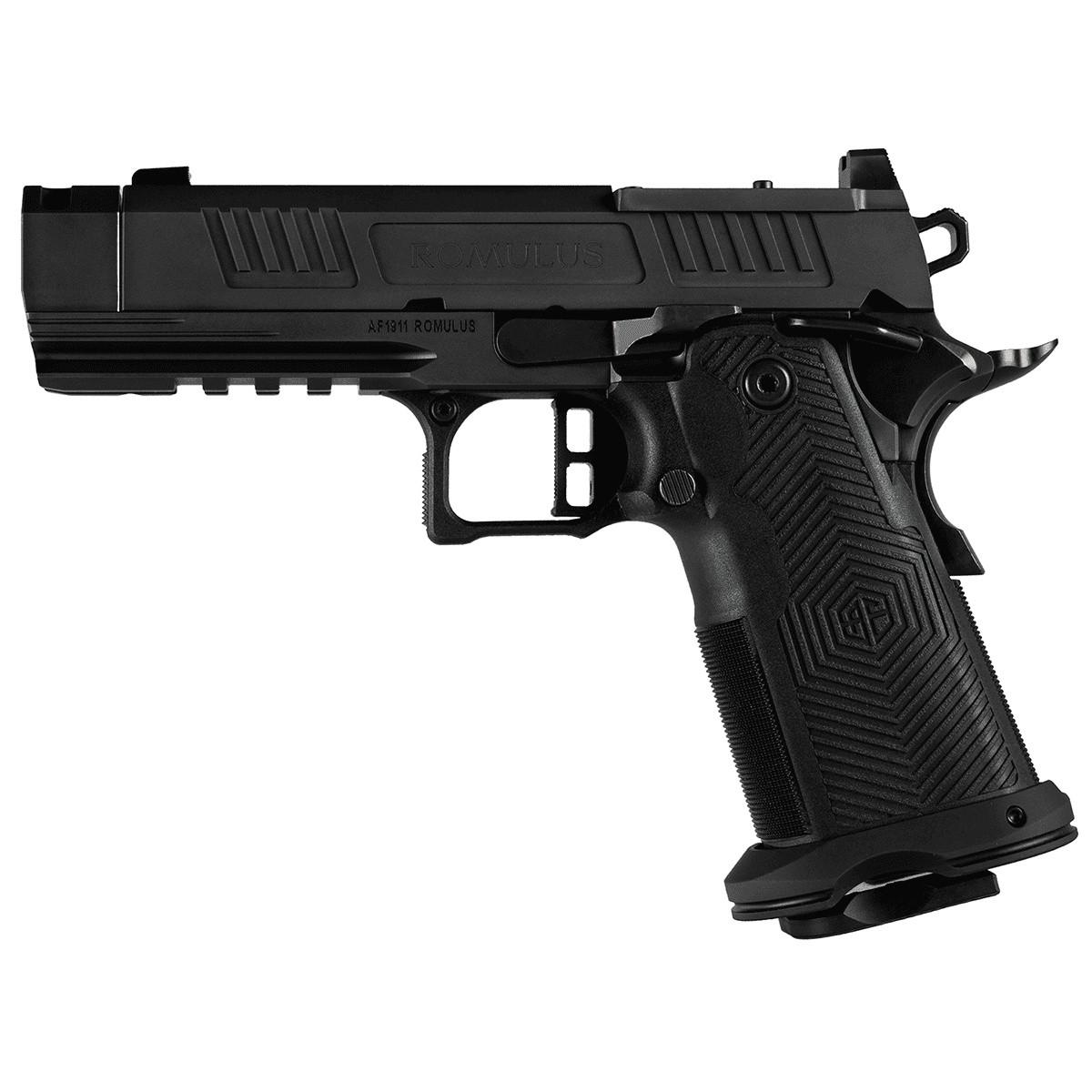 Alpha Foxtrot AF1911-ROMULUS 9mm 17 & 20 Round Magazines (1 Each) DLC 4.25" Compensator RMSC Optic Cut Picture of Alpha Foxtrot Alpha Foxtrot AF1911-ROMULUS 9mm DLC 4.25" COMP RMSC Cut
