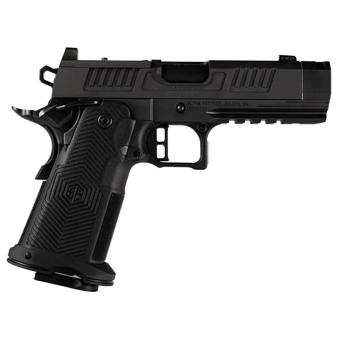 Alpha Foxtrot AF1911-ROMULUS 9mm 17 & 20 Round Magazines (1 Each) DLC 4.25" Compensator RMSC Optic Cut Picture of Alpha Foxtrot Alpha Foxtrot AF1911-ROMULUS 9mm DLC 4.25" COMP RMSC Cut