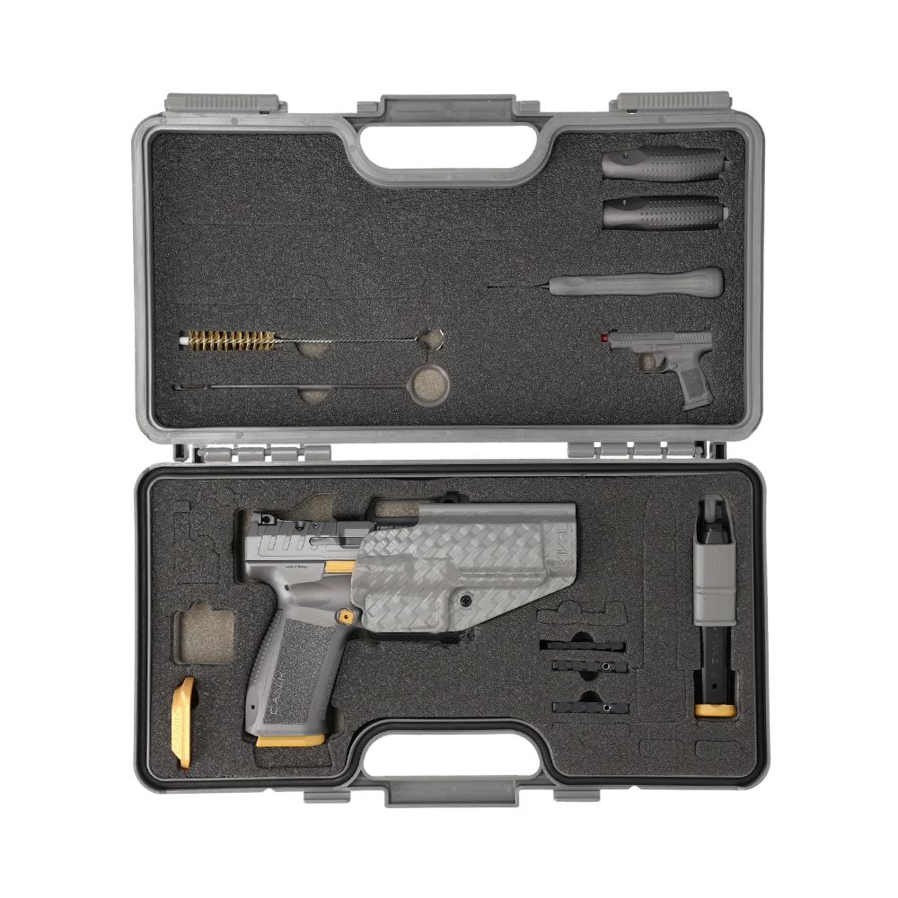 Canik SFx Rival Handgun 9mm Luger 18rd Magazines (2) 5" Barrel Canik Grey Picture of Century Arms Canik 9mm SFx RIVAL CANIK GREY 2-18rd mag w/MeCanik MO2 Optic