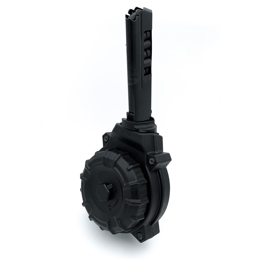 ProMag Hi-Point 995/995TS Handgun Magazine Drum 9mm Luger 50/rd Picture of Promag Mfg. Inc. HI-POINT 995 / 995TS 9MM (50) RD DRUM BLACK POLYMER MAGAZINE