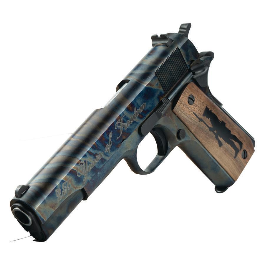 Colt 250 Years of Freedom 1911 Gov't Model Handgun .45 ACP 7rd Magazine 5" Barrel Case Hardened Limited 1/50 Picture of Colt Manufacturing CNC Colt 1911 45acp 250 Years of Freedom Color Case Hardened Limited 1/50