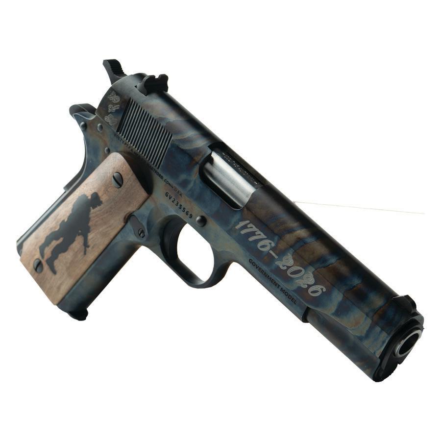 Colt 250 Years of Freedom 1911 Gov't Model Handgun .45 ACP 7rd Magazine 5" Barrel Case Hardened Limited 1/50 Picture of Colt Manufacturing CNC Colt 1911 45acp 250 Years of Freedom Color Case Hardened Limited 1/50