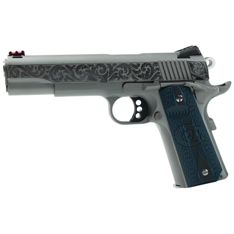 Colt Engraved Competition Handgun .45 ACP 8rd Magazine 5" Barrel Stainless Steel Picture of Colt Manufacturing CNC Colt 1911 45acp 5" SS Scroll Engraved Slide