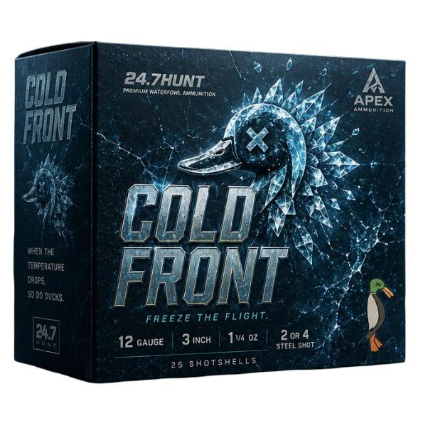 Apex Ammunition Cold Front Steel  Shotshell Ammunition 12ga 3'' 1-1/4oz #2 & #4 25/ct