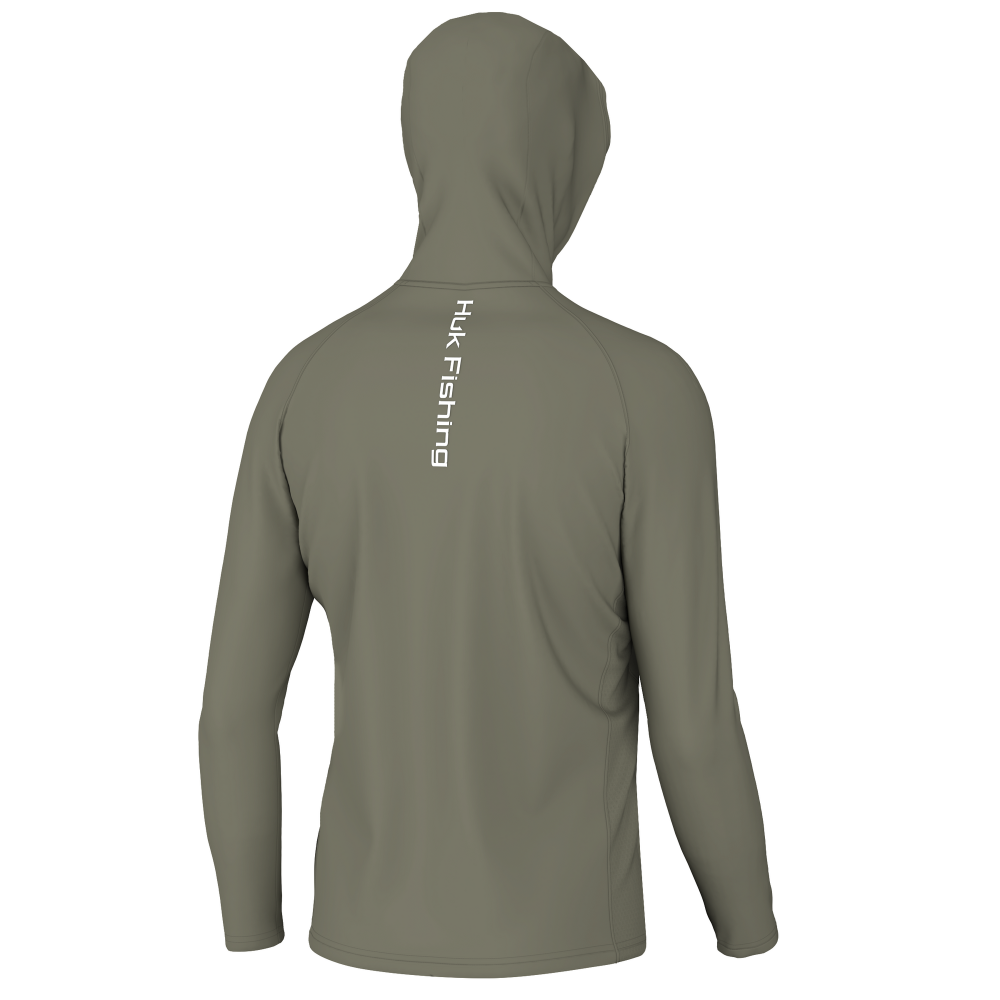Huk Vented Pursuit Long Sleeve Hoodie Moss M Picture of Marolina DBA HUK HUK VENTED PURSUIT HOODIE MOSS LS M