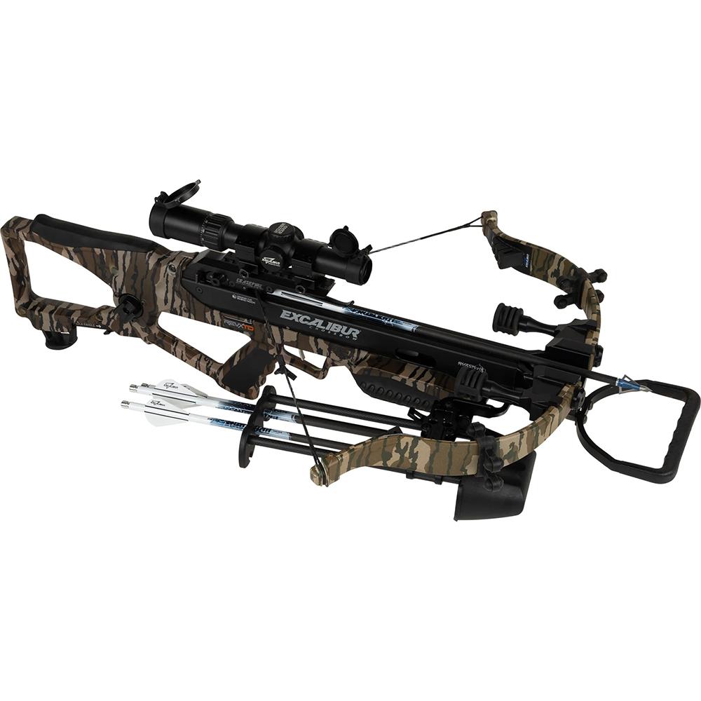 Excalibur RevX TD Crossbow 400 fps Mossy Oak Bottomland with Overwatch Scope & Explore Case Picture of Excaliber RevX TD Crossbow - Bottomland w/ Overwatch Scope & Explore Case