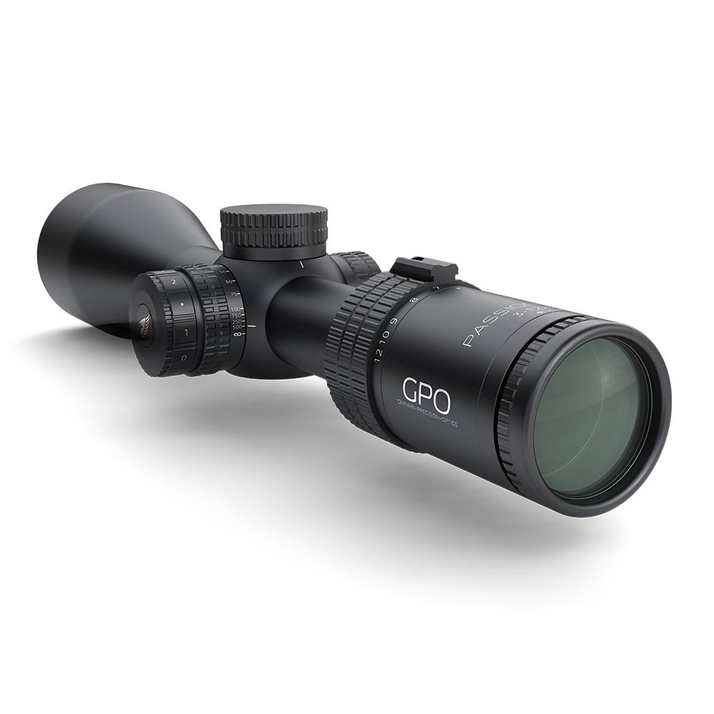 German Precision Optics Passion HDi Rifle Scope 3-12x56 30mm SFP G4I Illum. Black Picture of German Precision Optics PASSION Hdi 3-12X56 30mm tube G4i reticle 1/4 MOA CCW Capped